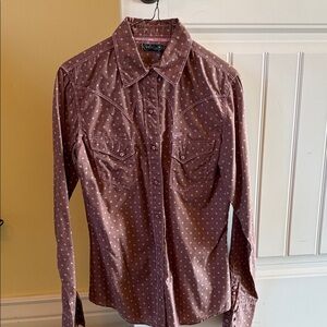 Cruel Girl Women's Brown Polka Dot Button Down Shirt